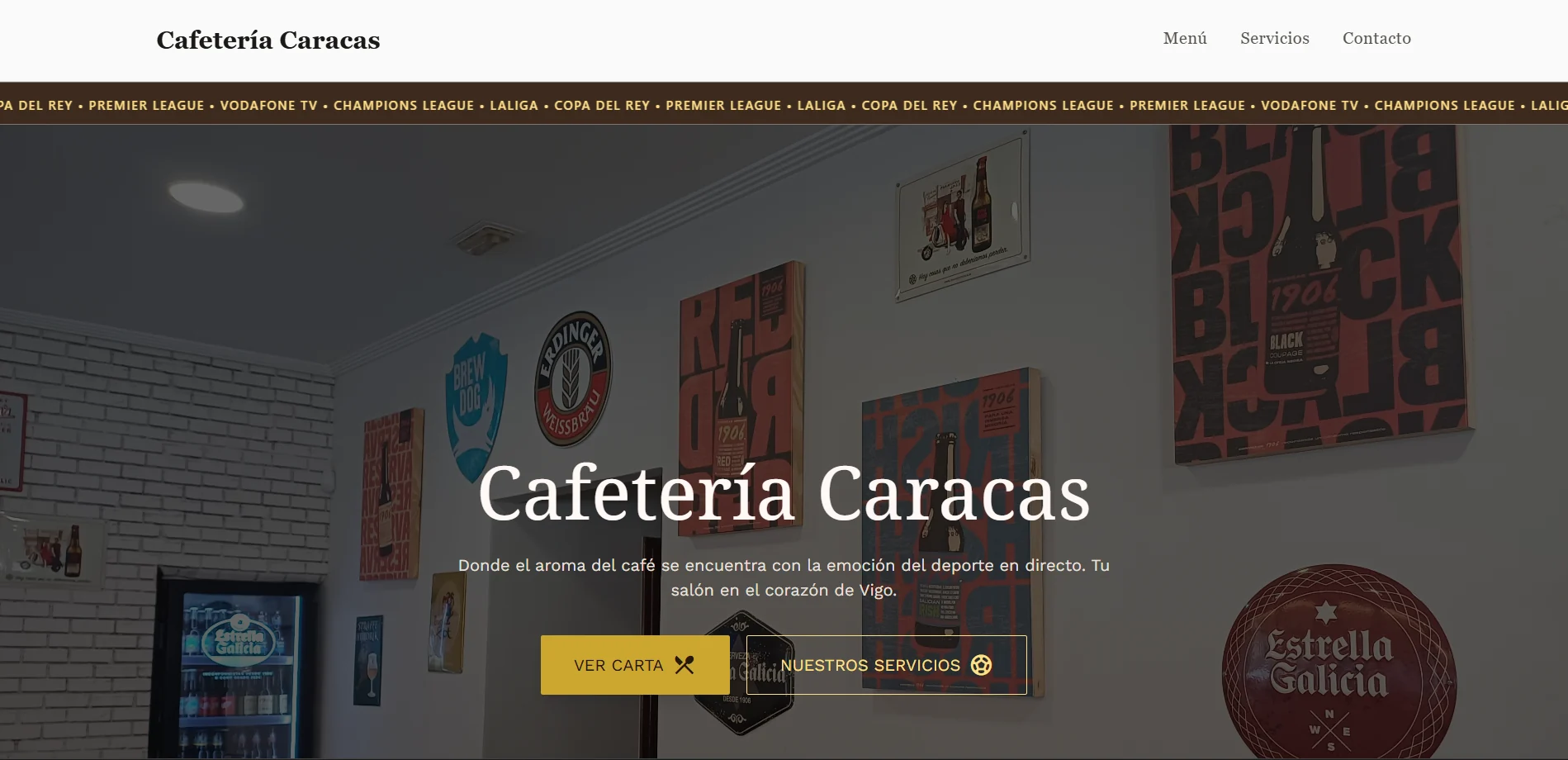 Diseño web para Cafetería Caracas